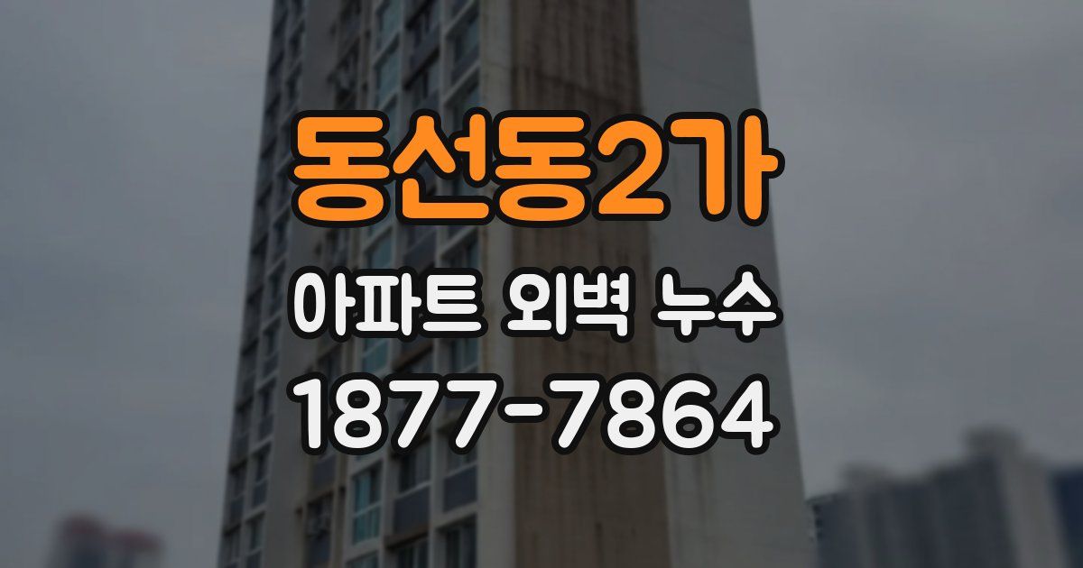 동선동2가 아파트 외벽 누수