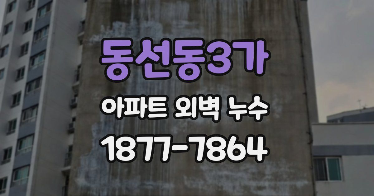 동선동3가 아파트 외벽 누수
