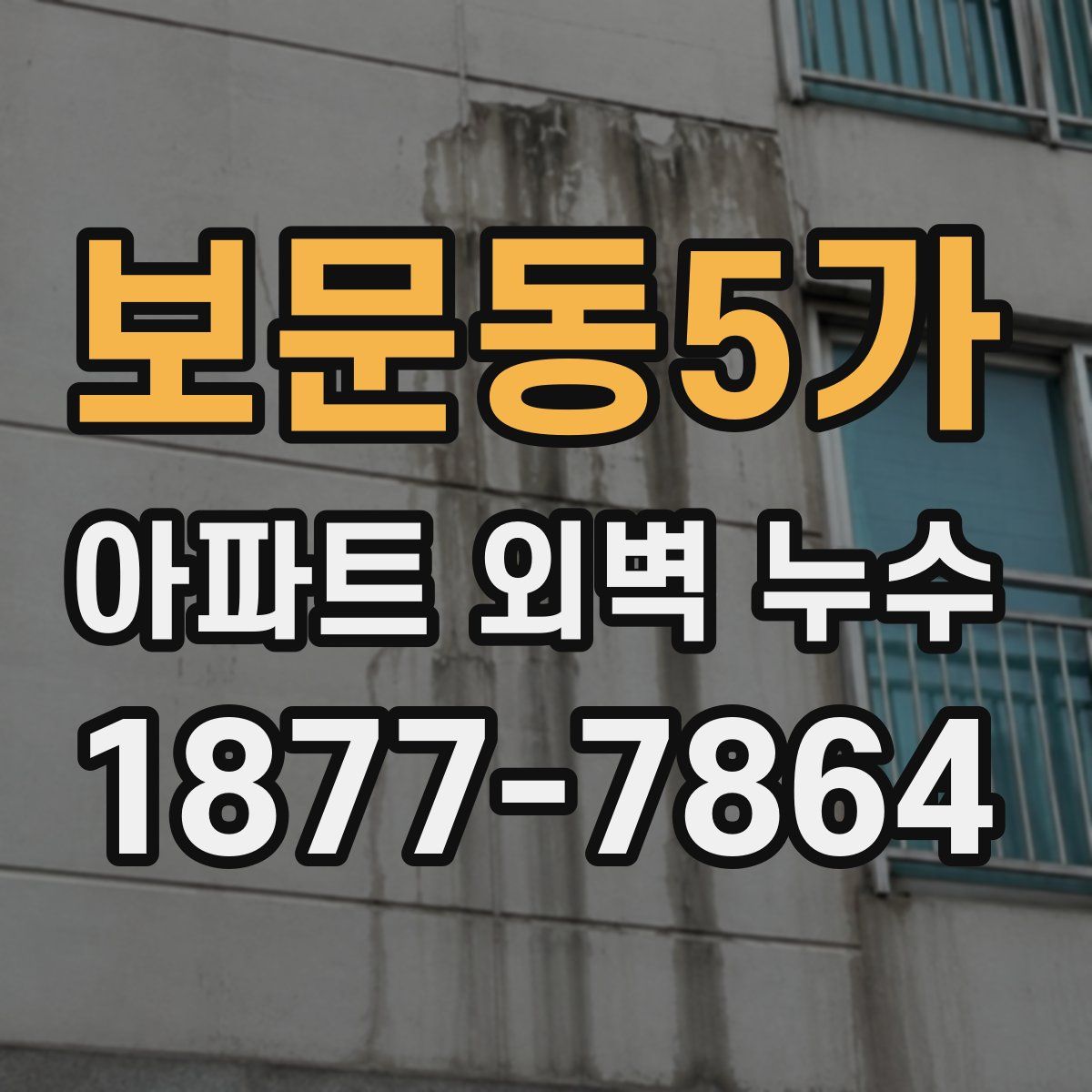 보문동5가 아파트 외벽 누수