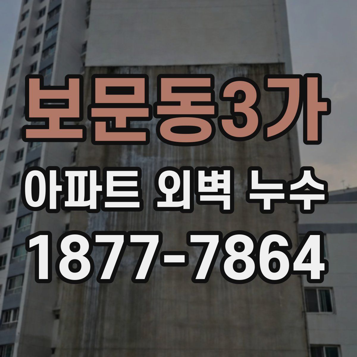 보문동3가 아파트 외벽 누수