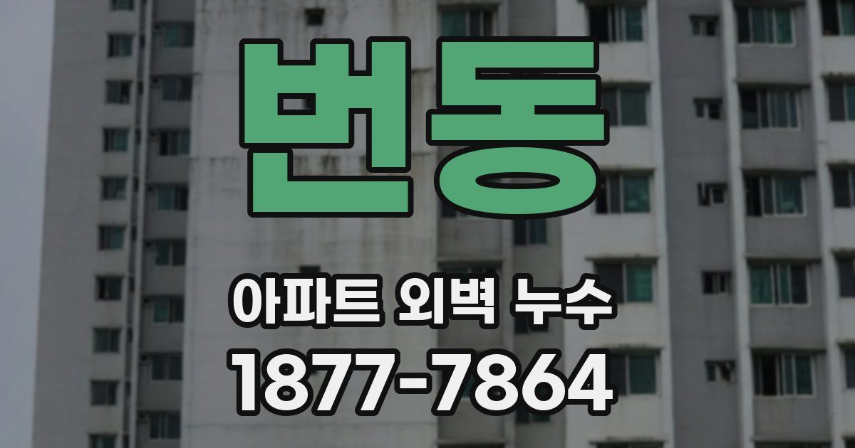 번동 아파트 외벽 누수