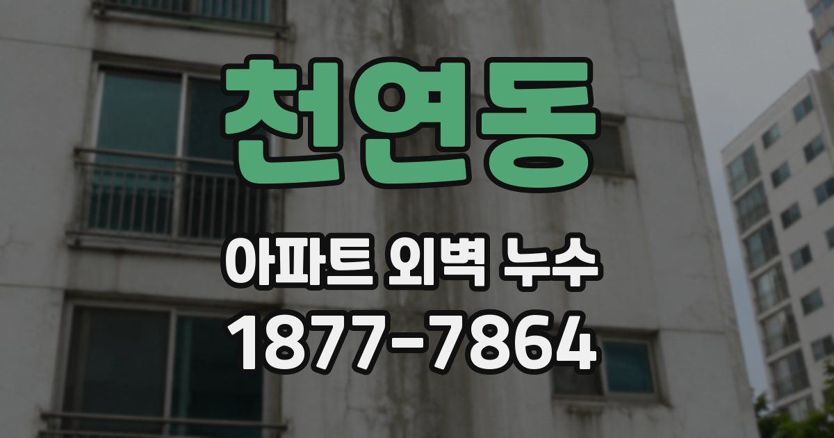 천연동 아파트 외벽 누수