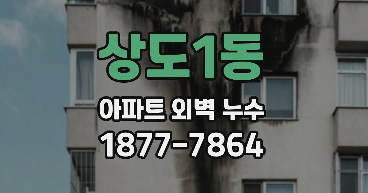 상도1동 아파트 외벽 누수