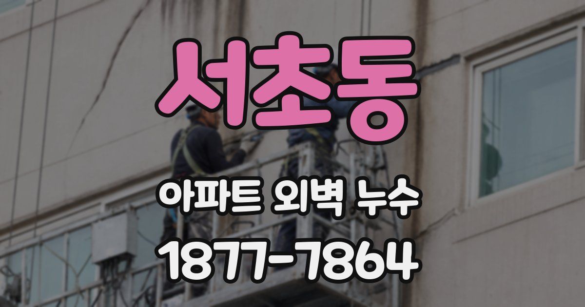 서초동 아파트 외벽 누수