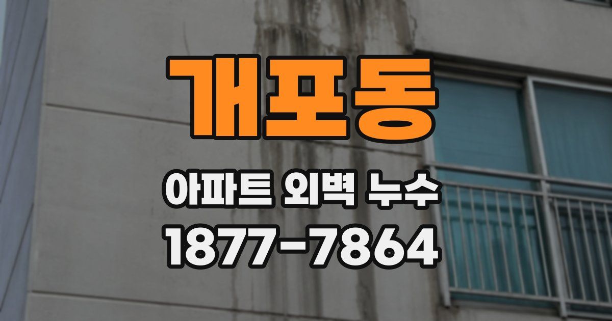개포동 아파트 외벽 누수