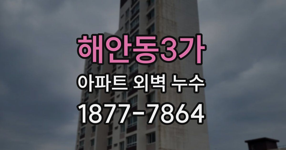 해안동3가 아파트 외벽 누수