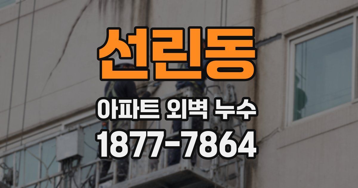 선린동 아파트 외벽 누수