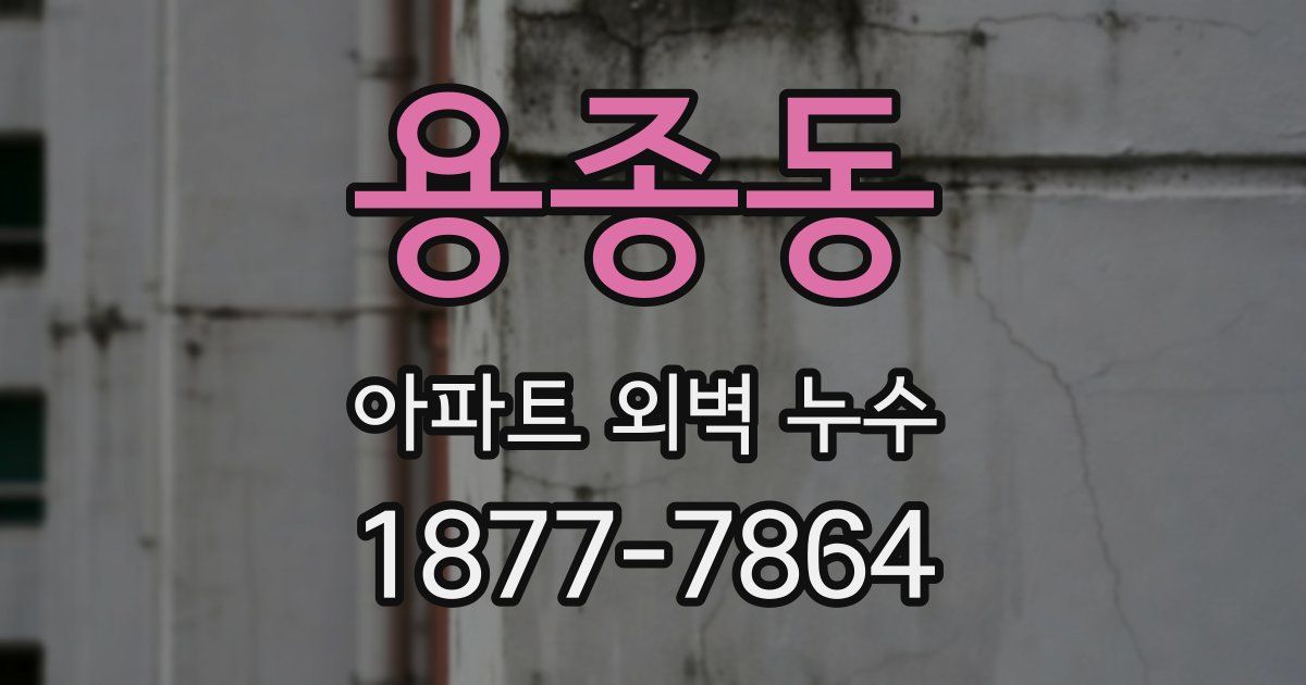 용종동 아파트 외벽 누수