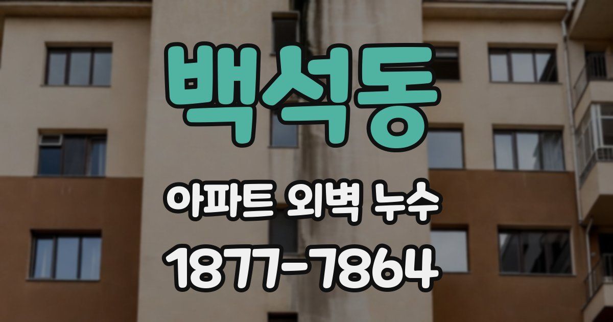 백석동 아파트 외벽 누수