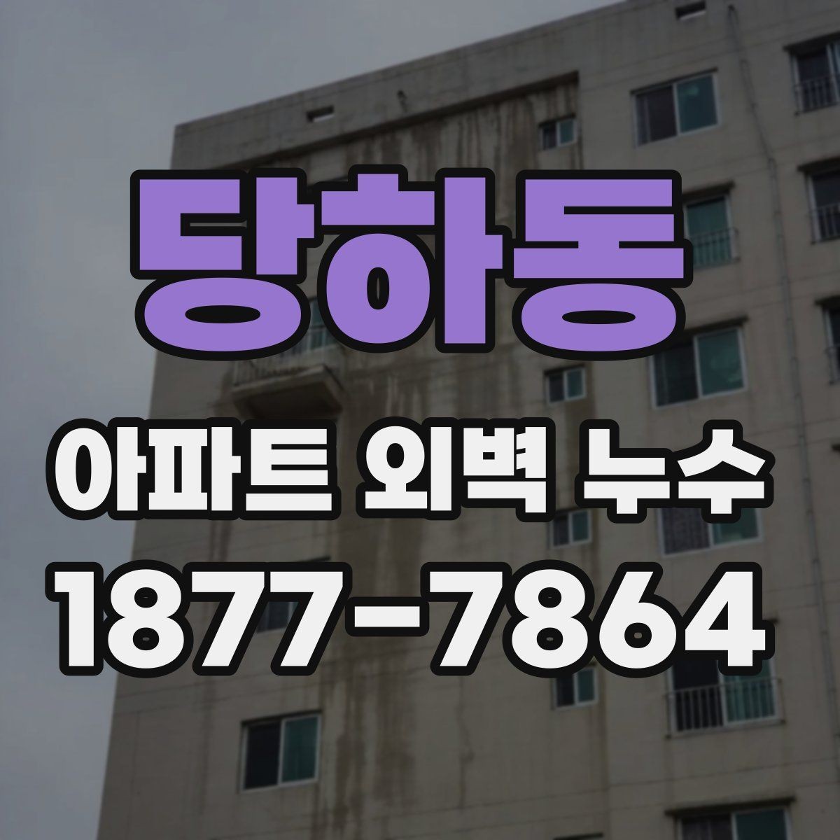 당하동 아파트 외벽 누수 원인 파악에 도움이 되는 흔적들