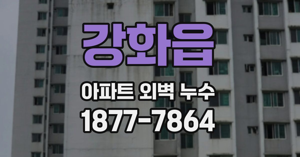 강화읍 아파트 외벽 누수