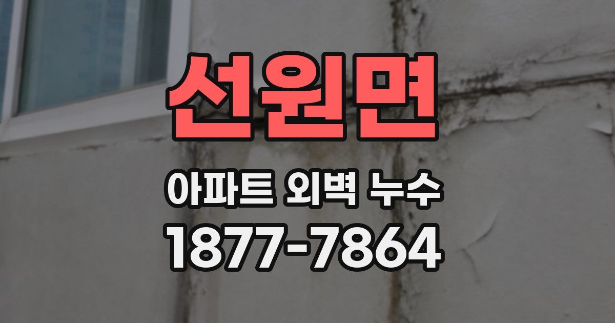 선원면 아파트 외벽 누수