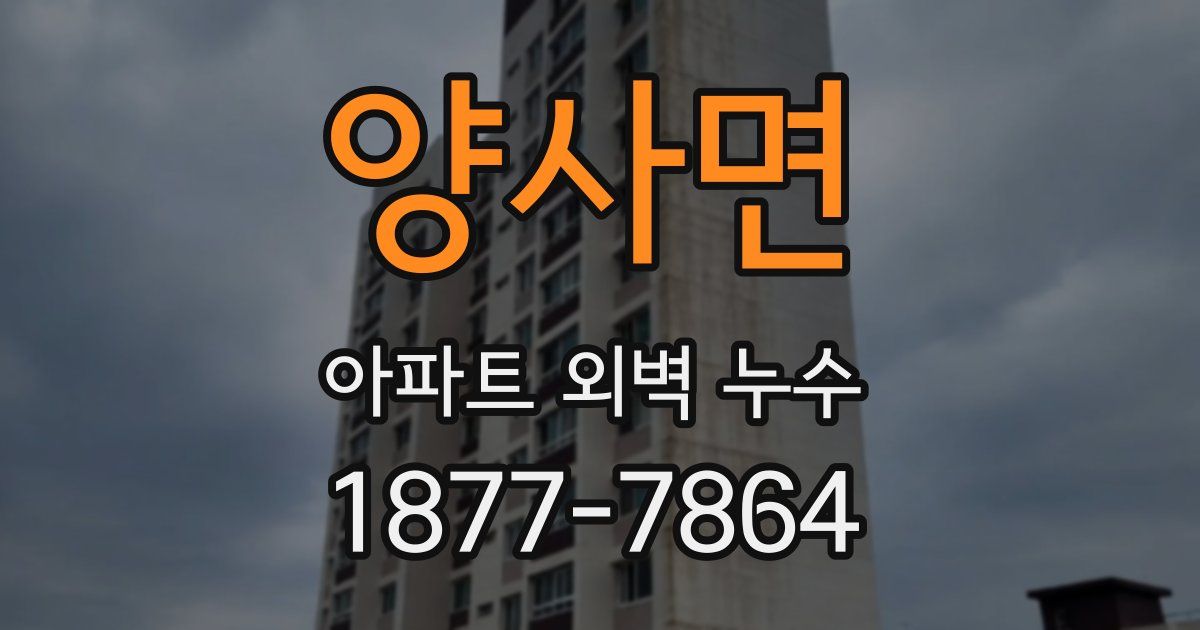 양사면 아파트 외벽 누수