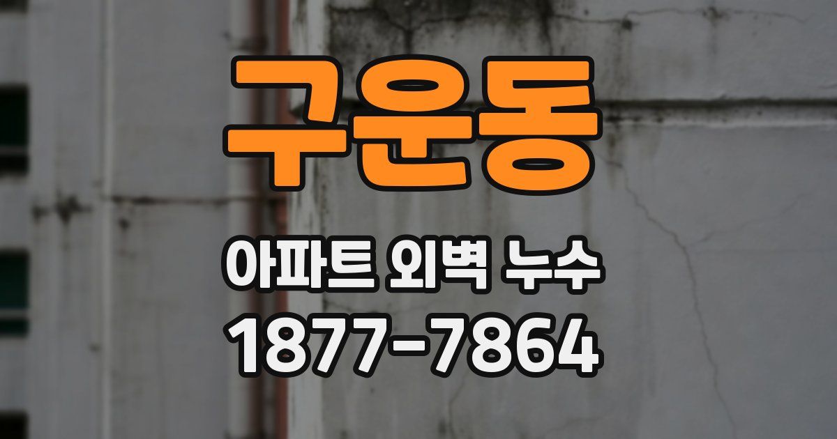 구운동 아파트 외벽 누수