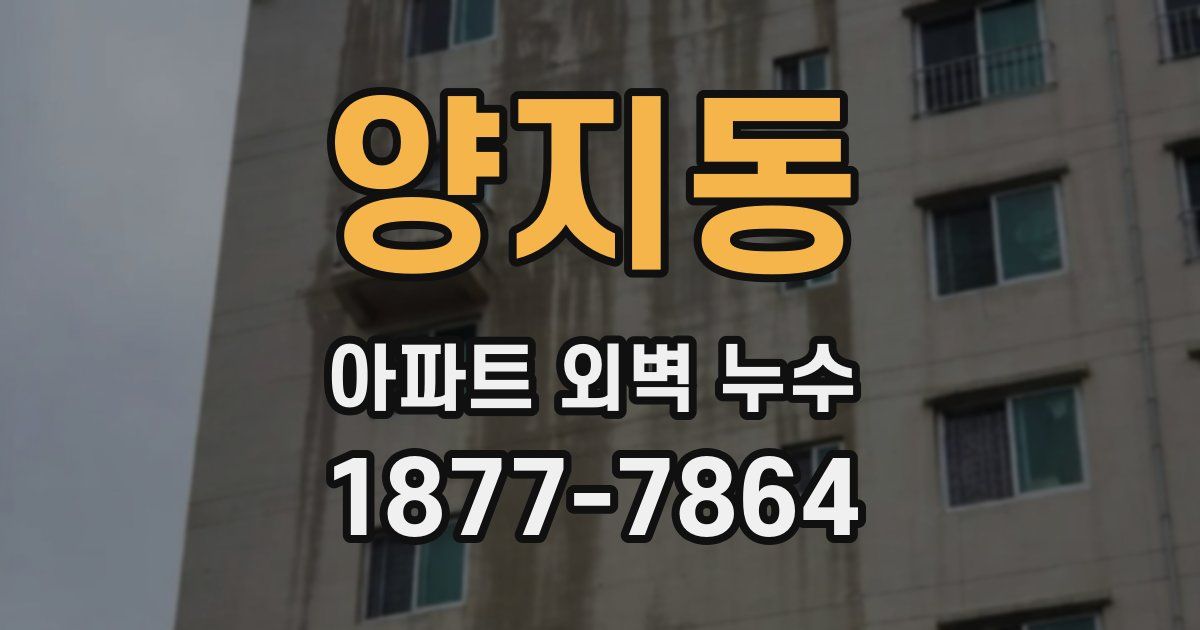 양지동 아파트 외벽 누수