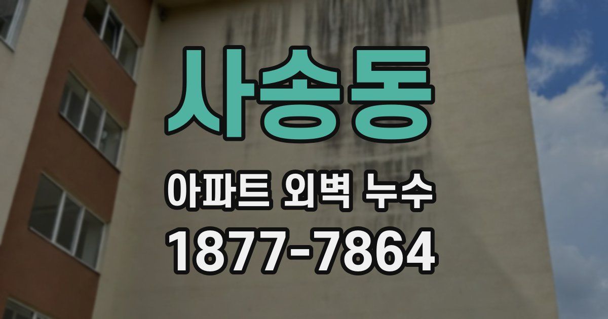 사송동 아파트 외벽 누수