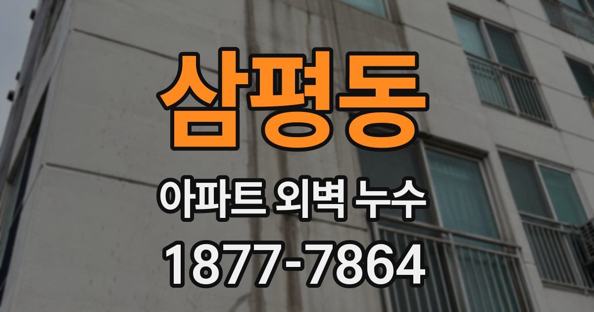 삼평동 아파트 외벽 누수