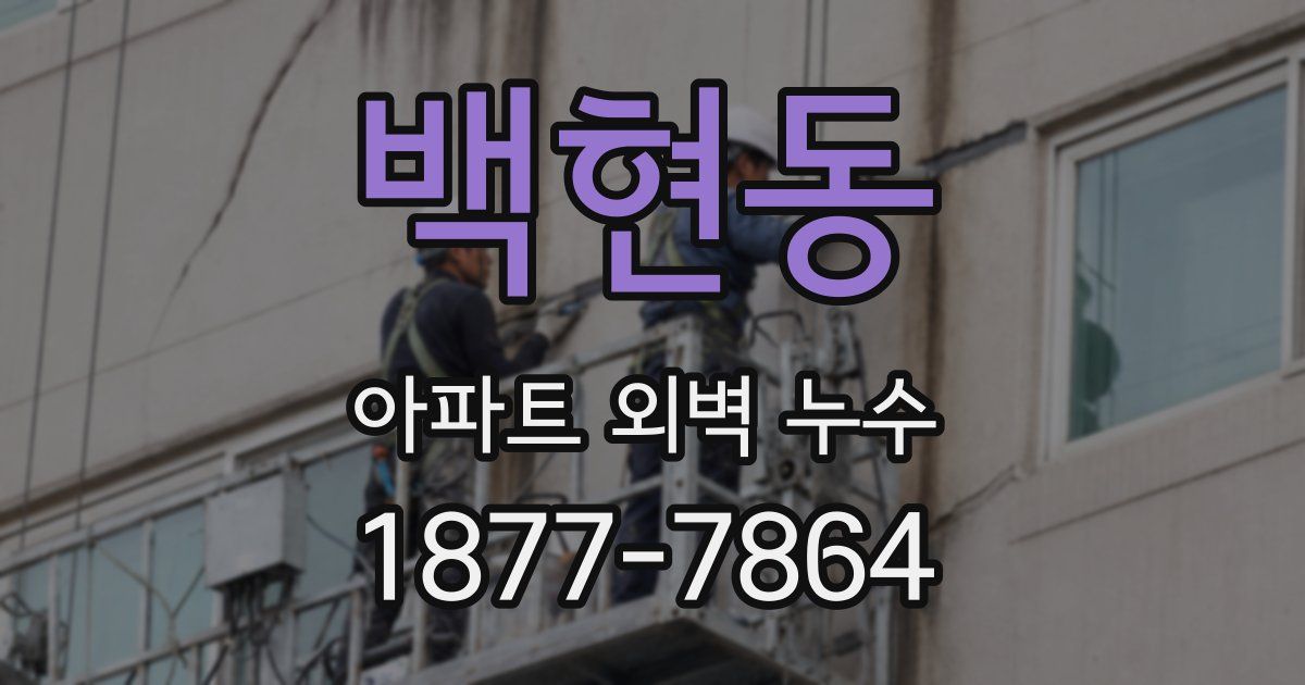 백현동 아파트 외벽 누수
