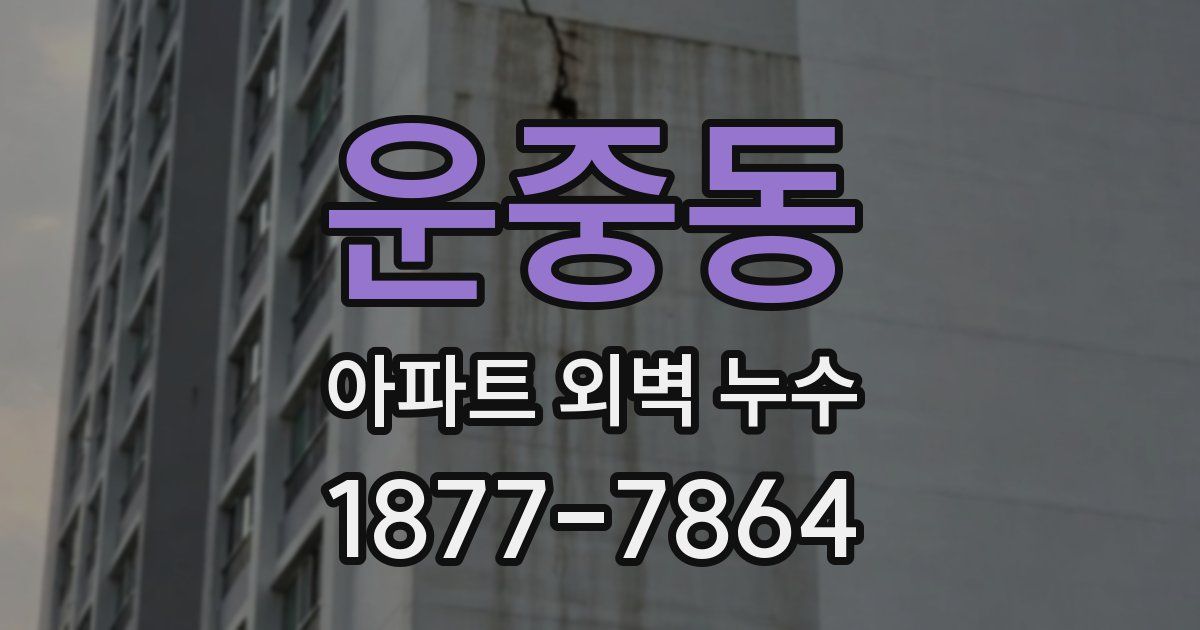 운중동 아파트 외벽 누수