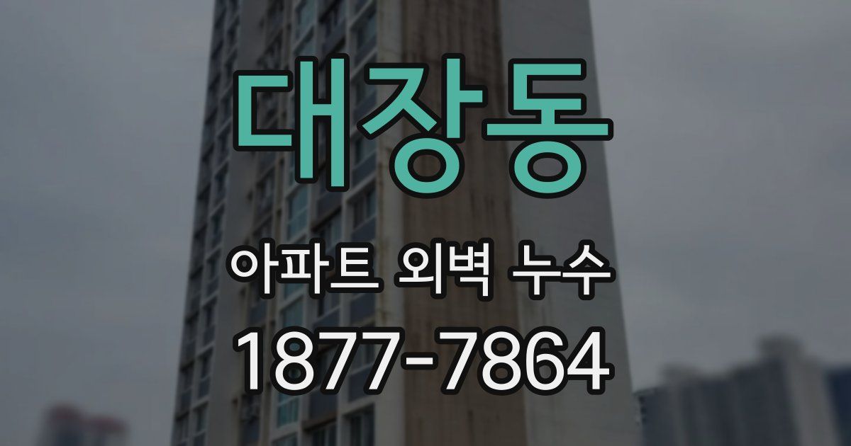 대장동 아파트 외벽 누수