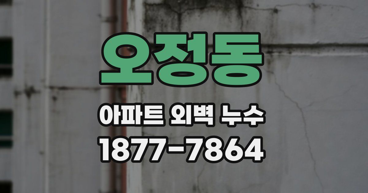 오정동 아파트 외벽 누수