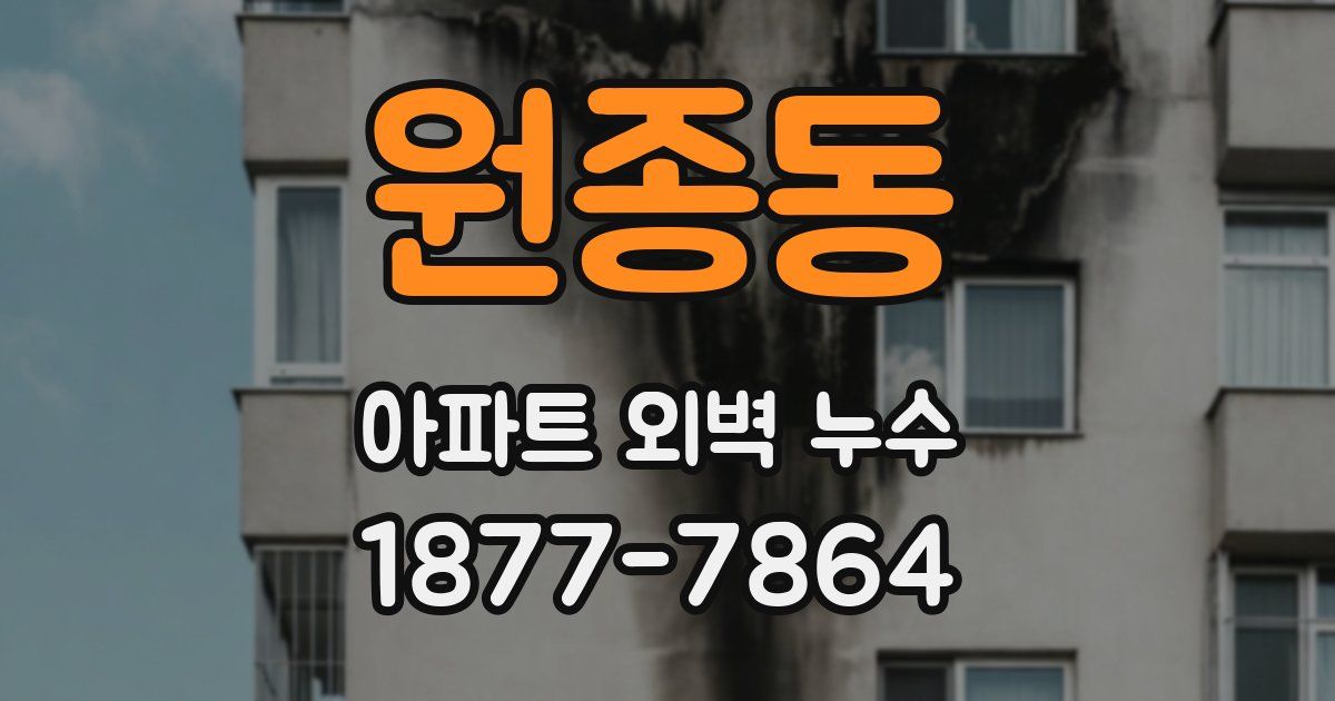 원종동 아파트 외벽 누수