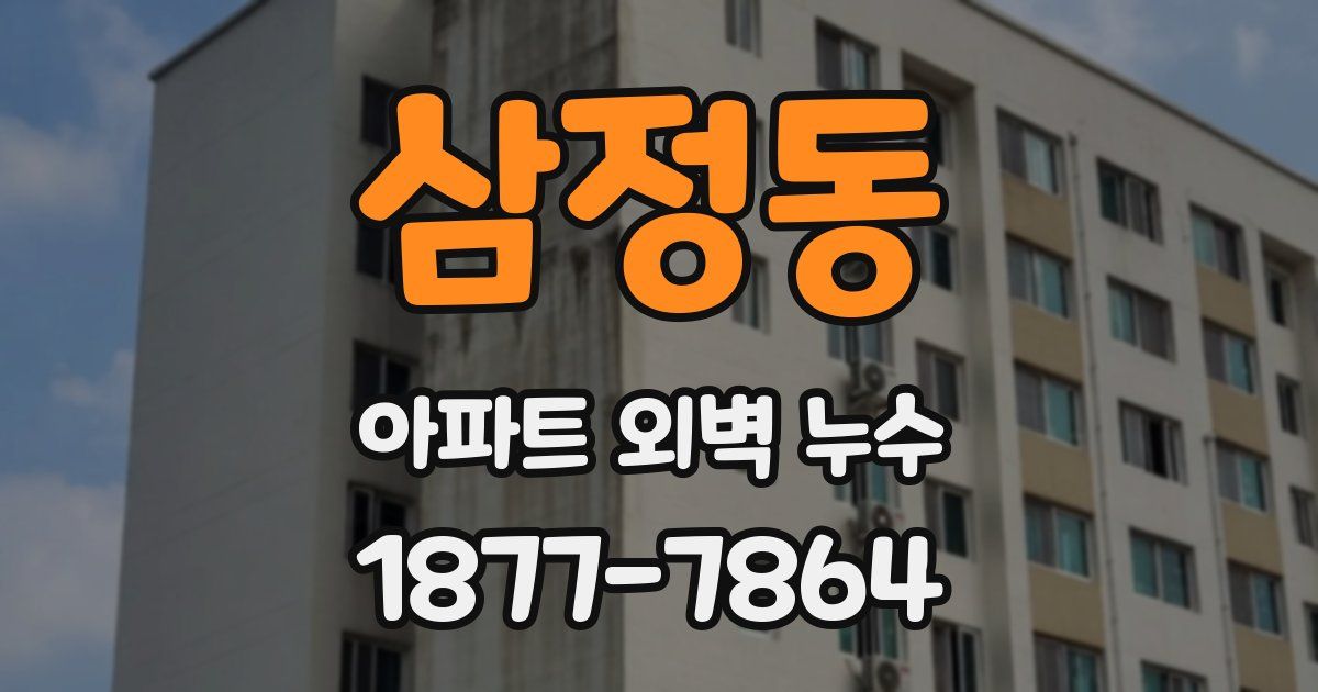 삼정동 아파트 외벽 누수