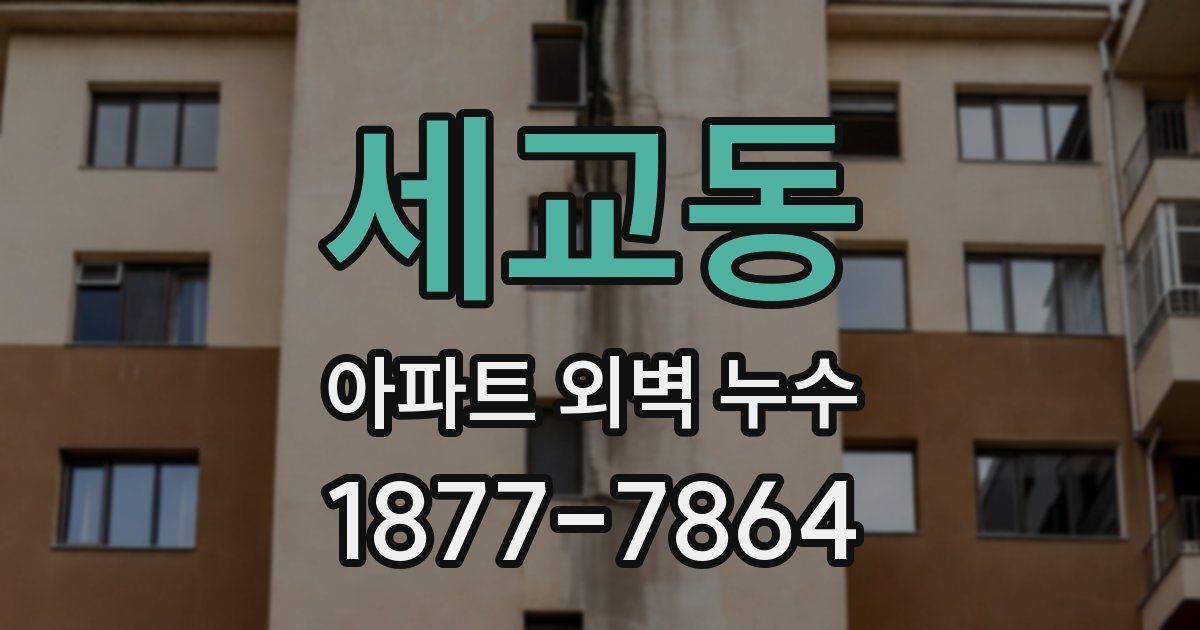 세교동 아파트 외벽 누수