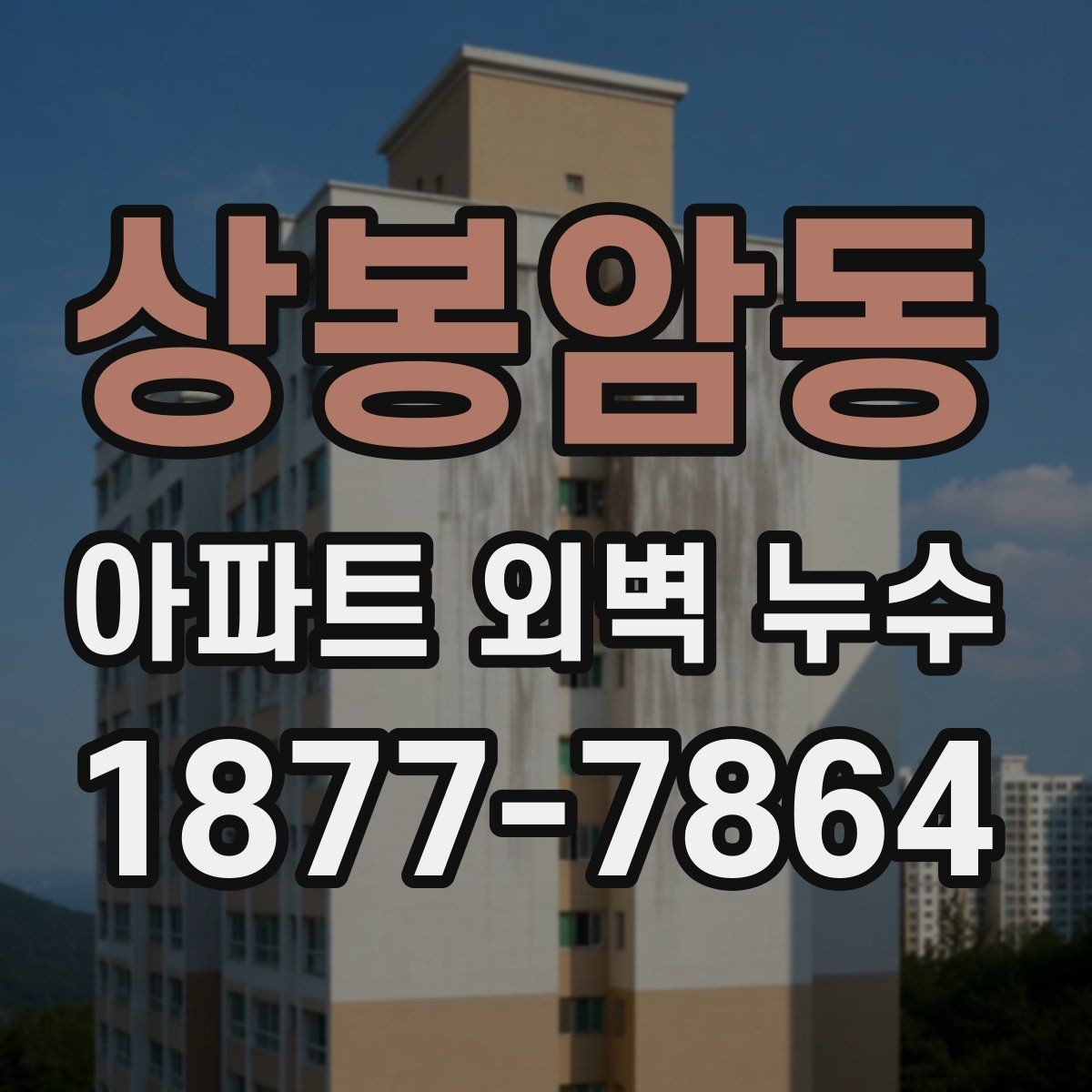상봉암동 아파트 외벽 누수 보수 비용은 어떻게 달라질까