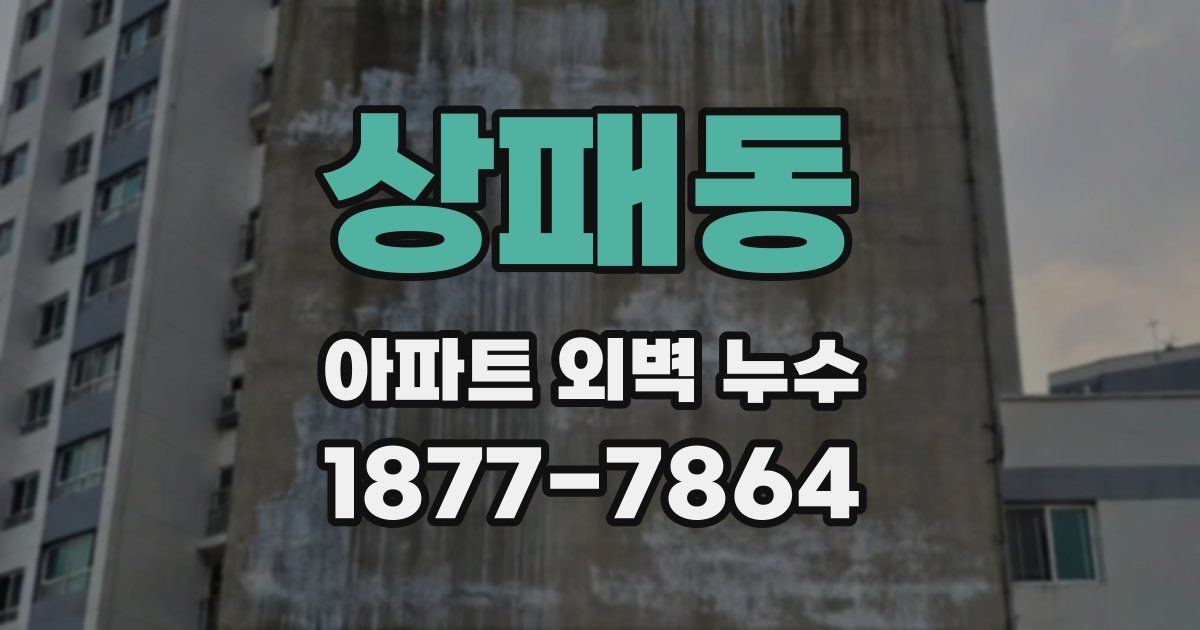 상패동 아파트 외벽 누수