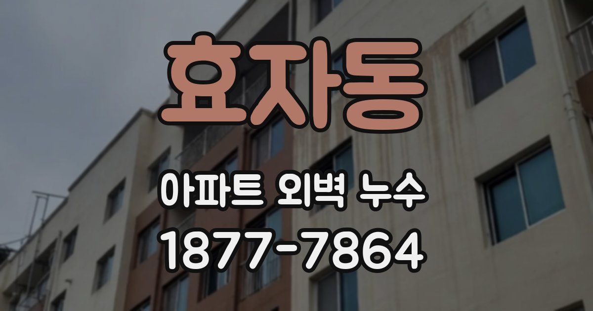효자동 아파트 외벽 누수