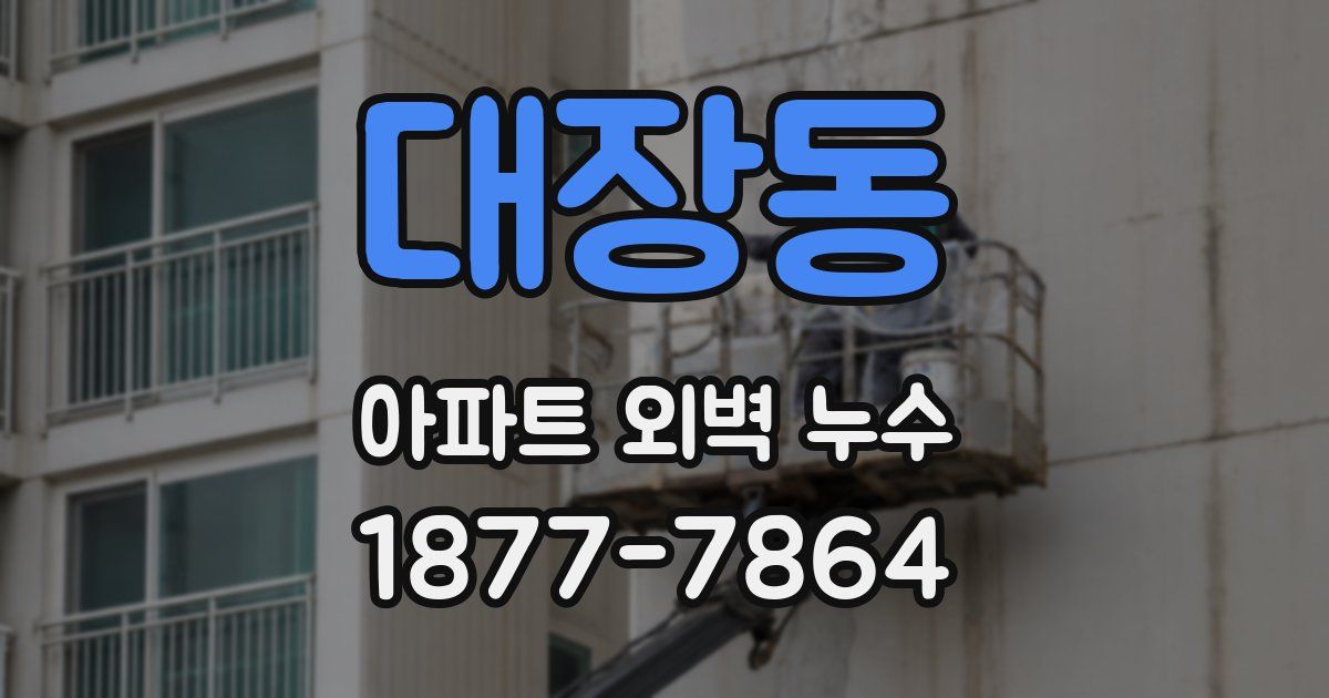 대장동 아파트 외벽 누수