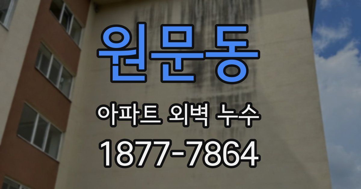원문동 아파트 외벽 누수