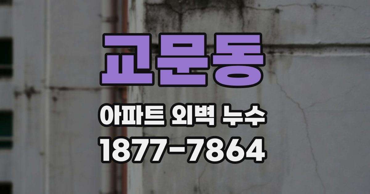 교문동 아파트 외벽 누수
