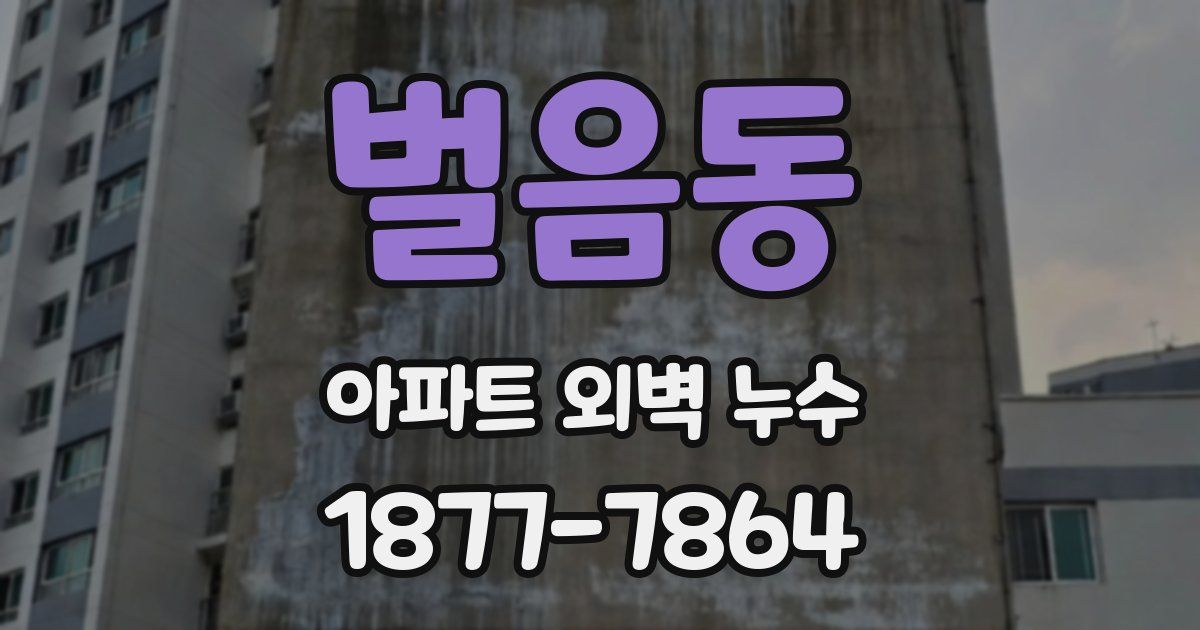 벌음동 아파트 외벽 누수
