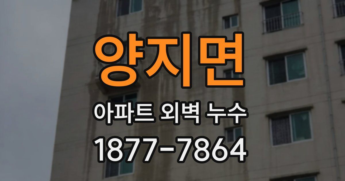 양지면 아파트 외벽 누수