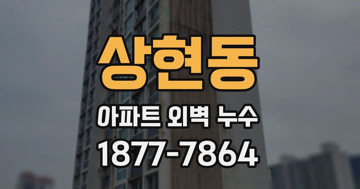 상현동 아파트 외벽 누수
