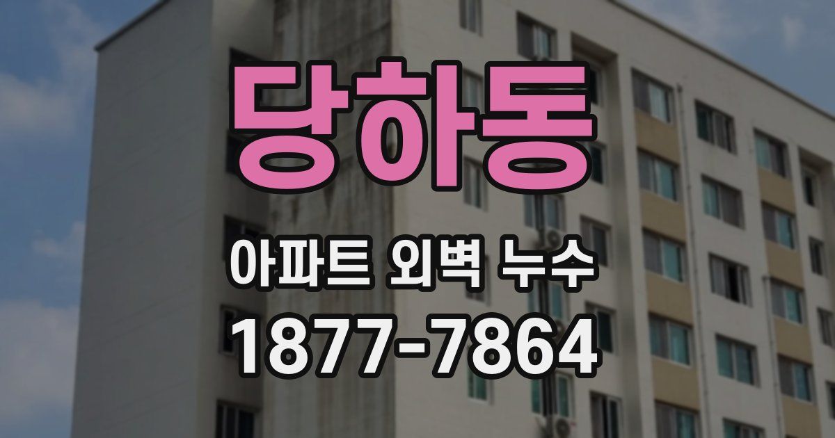 당하동 아파트 외벽 누수