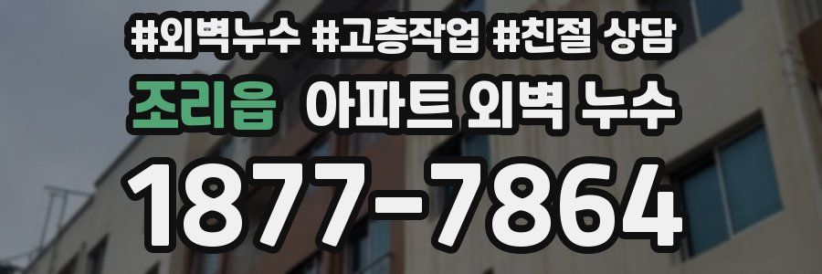 조리읍 아파트 외벽 누수