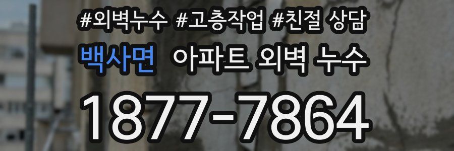 백사면 아파트 외벽 누수