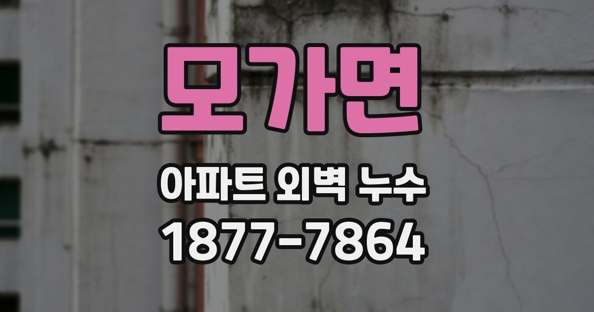 모가면 아파트 외벽 누수