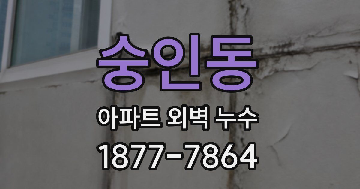숭인동 아파트 외벽 누수
