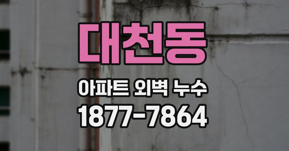대천동 아파트 외벽 누수