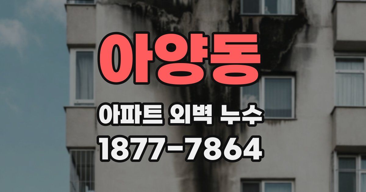 아양동 아파트 외벽 누수