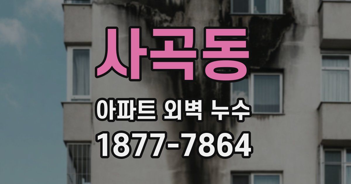 사곡동 아파트 외벽 누수