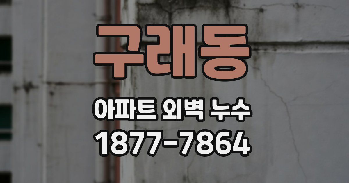 구래동 아파트 외벽 누수