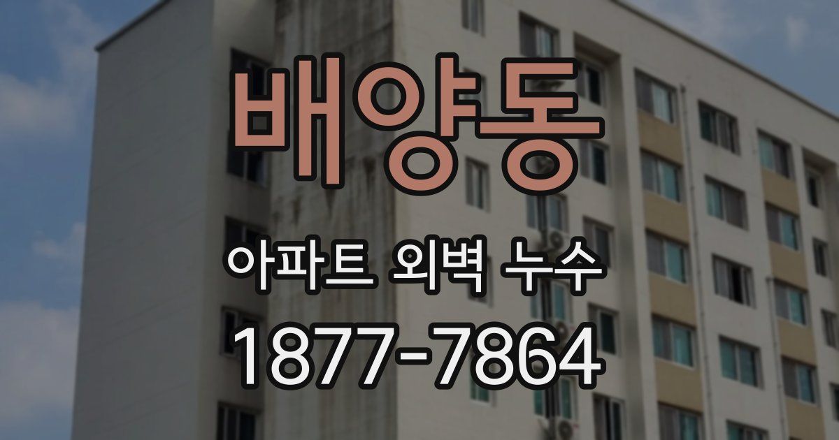 배양동 아파트 외벽 누수