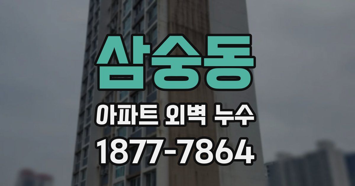 삼숭동 아파트 외벽 누수