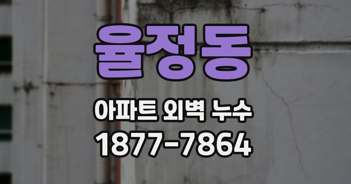 율정동 아파트 외벽 누수