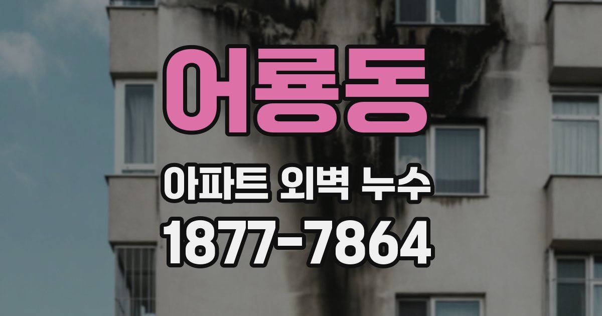 어룡동 아파트 외벽 누수